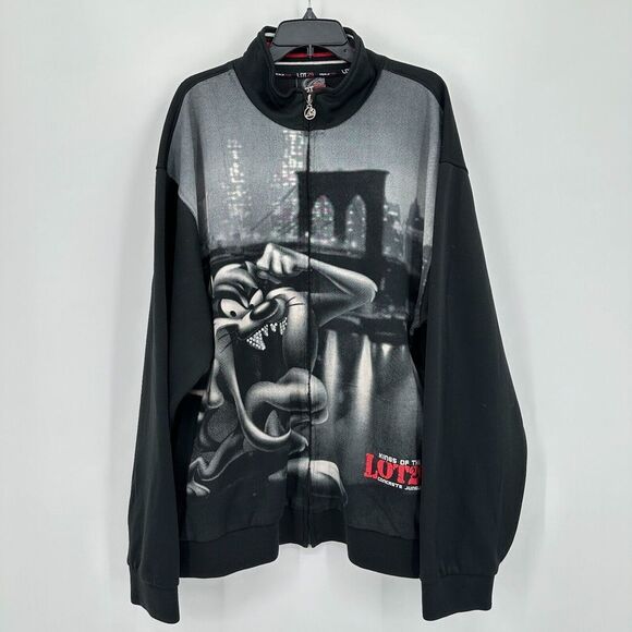 Vtg‎ Taz Lot 29 Concrete Jungle Sweatshirt 3XL Looney Tunes 90s Bling NYC Street - Picture 1 of 8